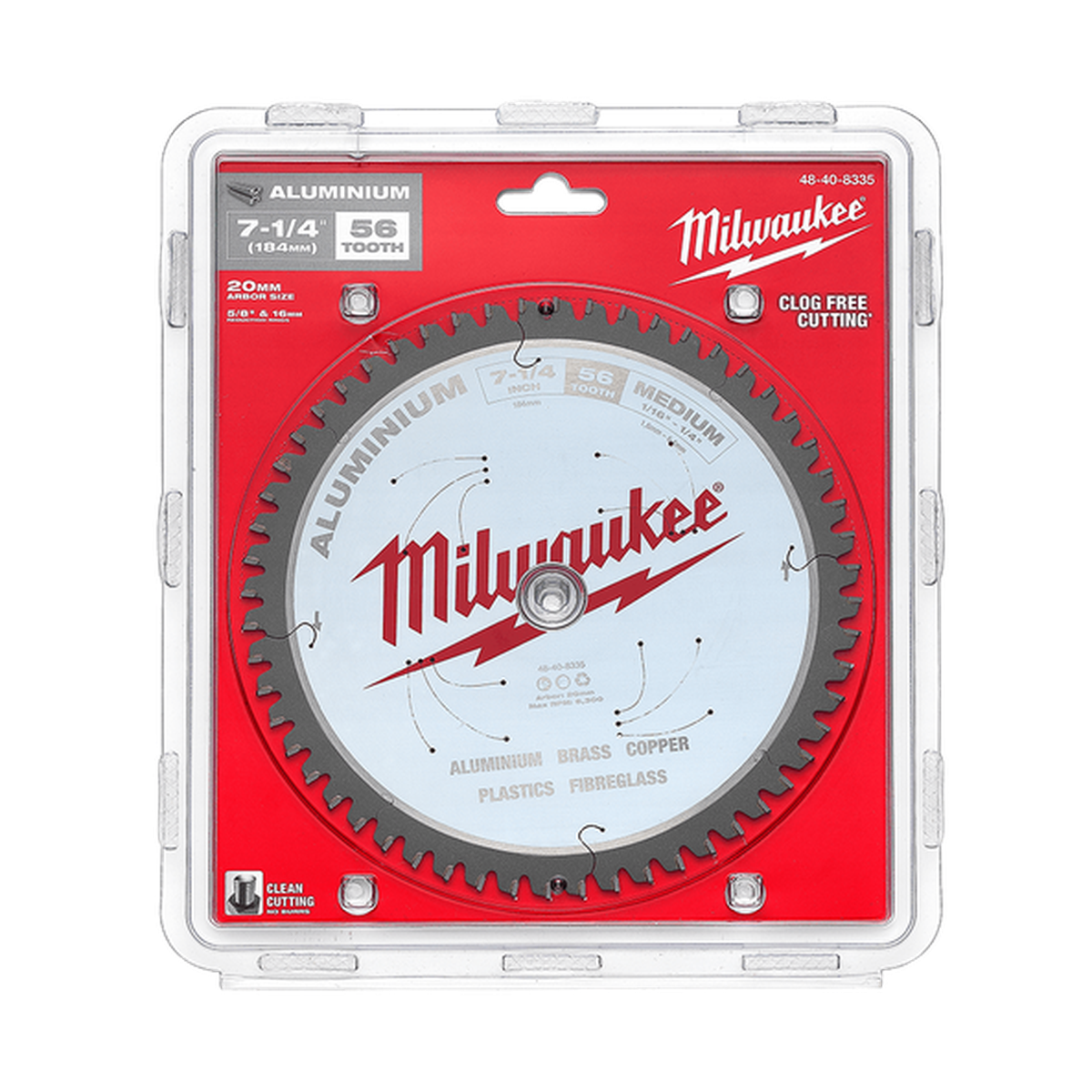 Milwaukee 184mm (7-1/4in) 56T Aluminium Circular Saw Blade