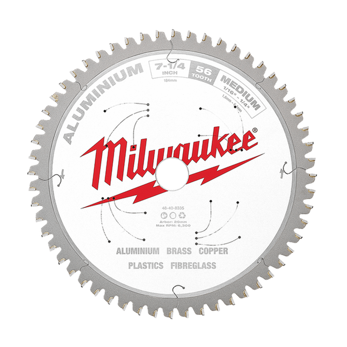 Milwaukee 184mm (7-1/4in) 56T Aluminium Circular Saw Blade