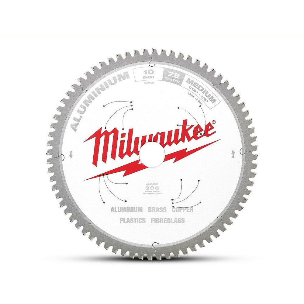 Milwaukee 48408360 254mm (10") 72T Aluminium Circular Saw Blade