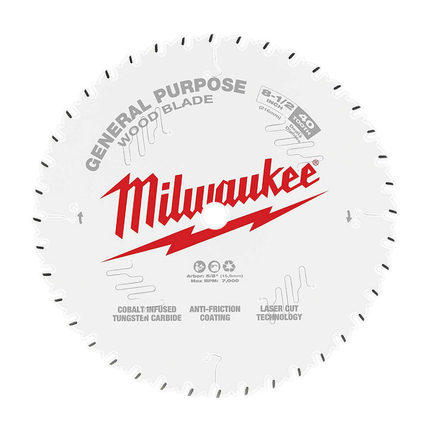 Milwaukee 210mm (8-1/4in) 60T Wood Circular Saw Blade Ultra Fine Finish 48408824