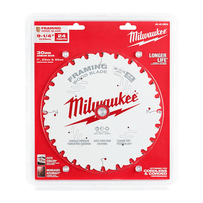 Milwaukee 235mm (9-1/4in) 24T Wood Circular Saw Blade Framing 48408924