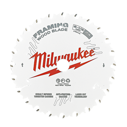 Milwaukee 165mm (6-1/2in) 24T Wood Circular Saw Blade Framing 1pc