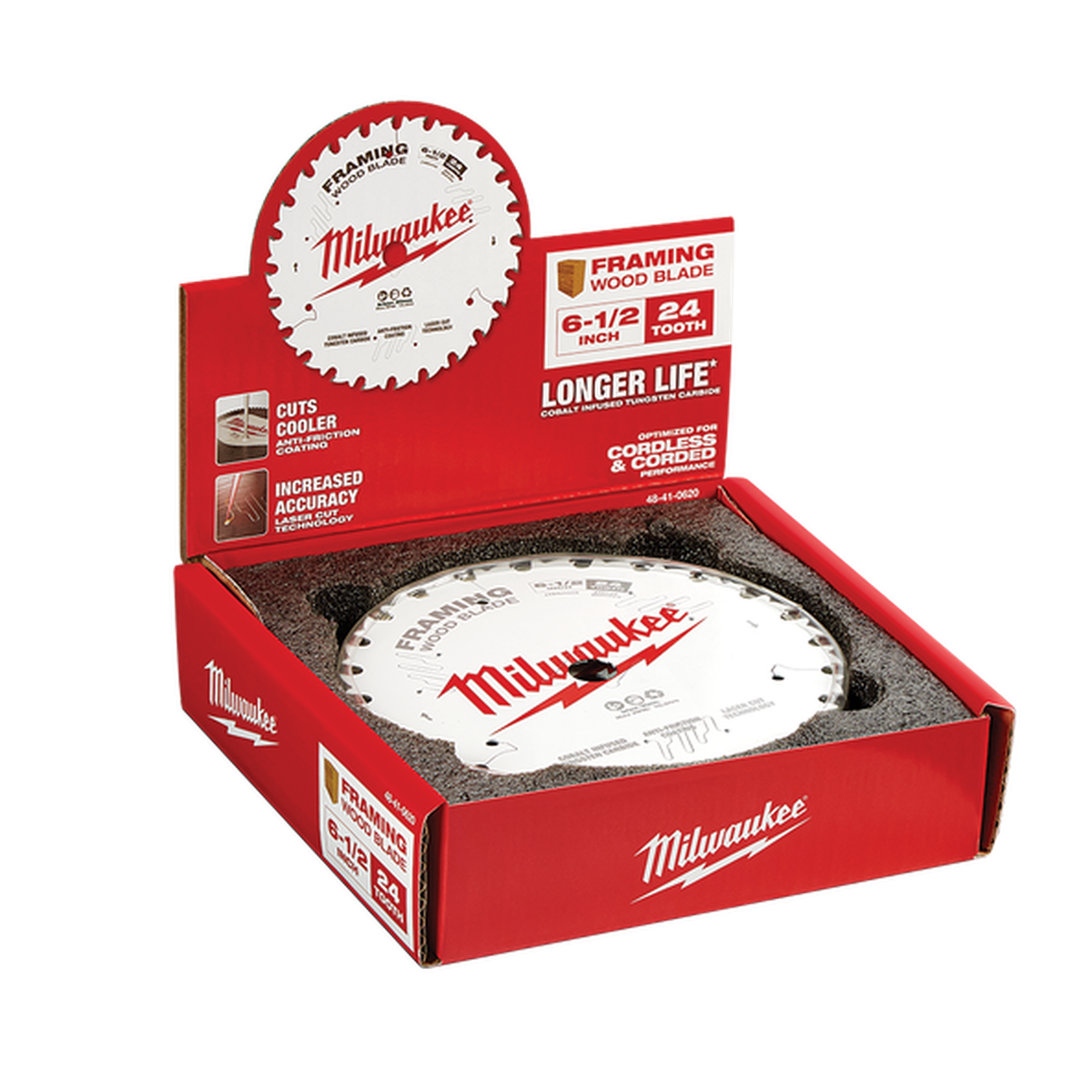 Milwaukee 165mm (6-1/2in) 24T Wood Circular Saw Blade Framing 1pc