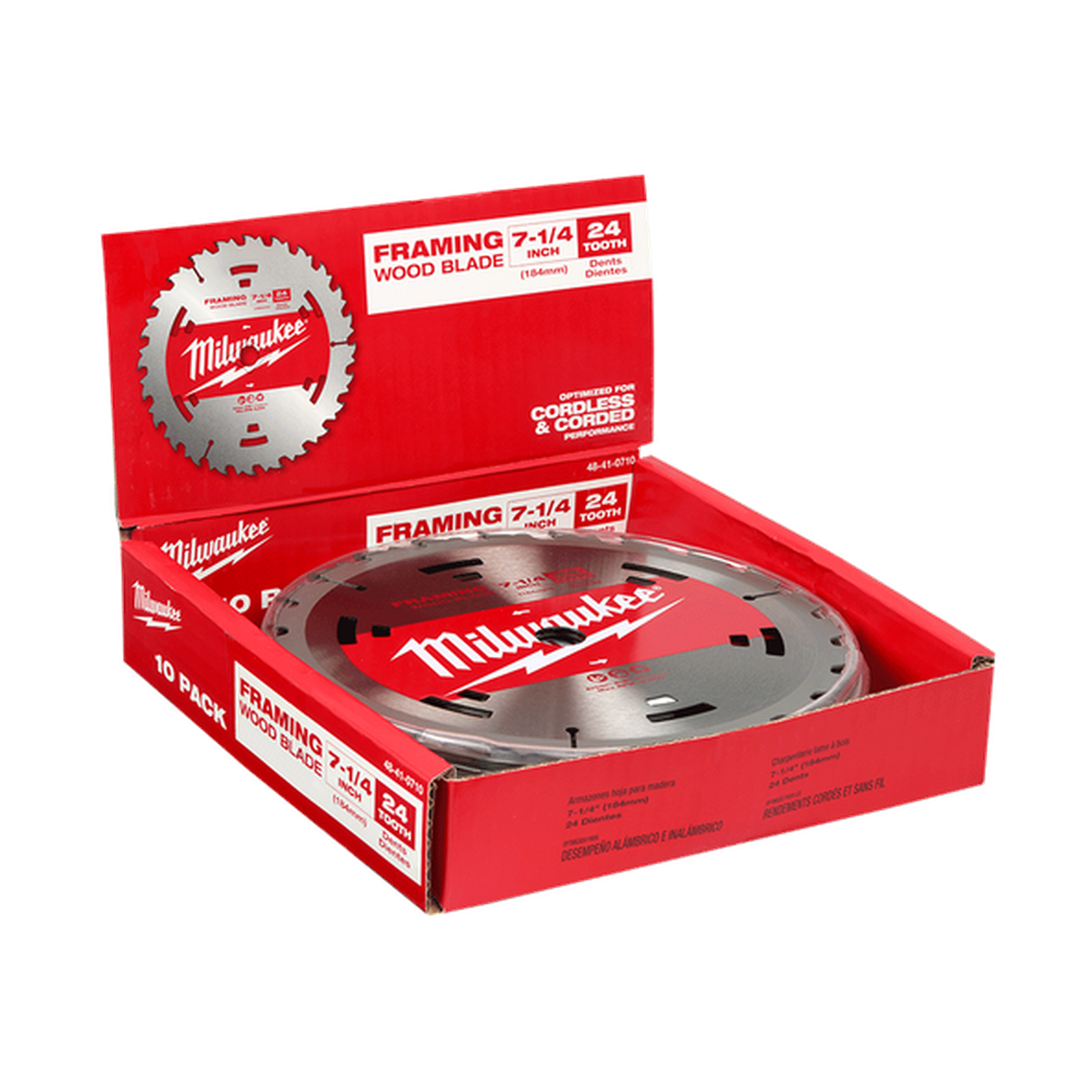 Milwaukee 184mm (7-1/4in) 24T Wood Circular Saw Blade Framing 1pc