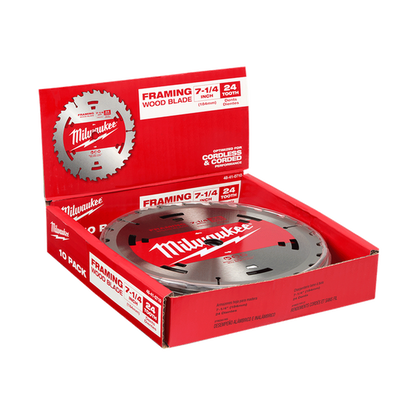 Milwaukee 184mm (7-1/4in) 24T Wood Circular Saw Blade Framing 1pc