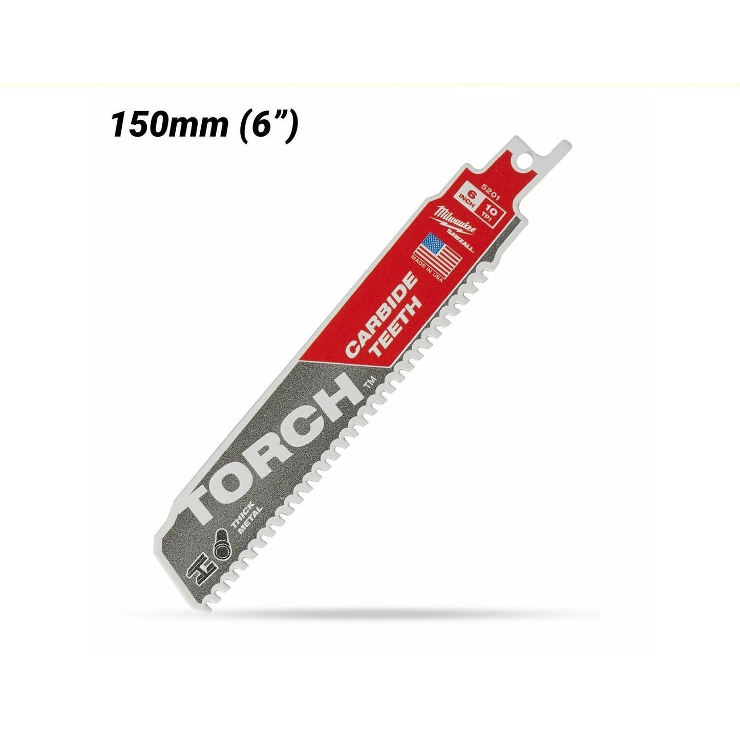 Milwaukee 48475251 150mm (6") SAWZALL™ The TORCH™ with Carbide Teeth 10TPI Blade