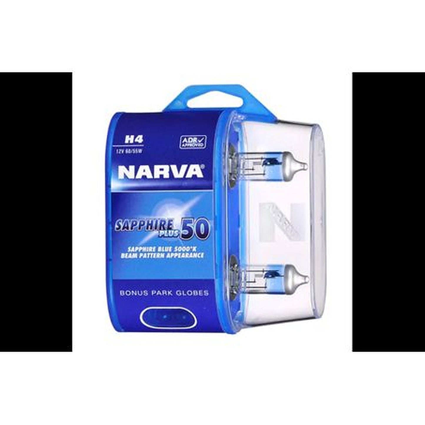 Narva H4 Headlight Bulb 12V 60/55W Sapphire Plus 50 2 Pce 48522BL2
