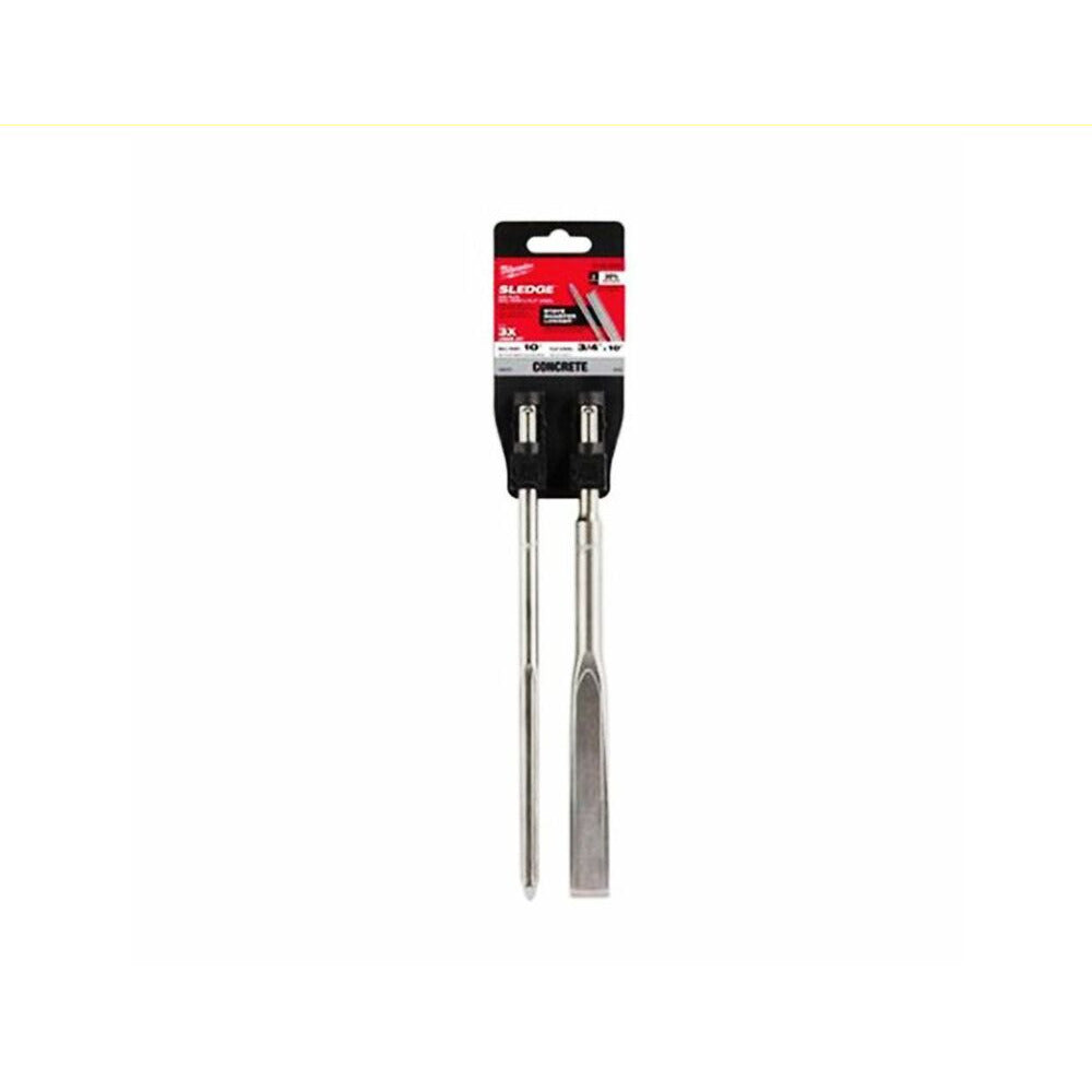 Milwaukee 48626080 2pce SDS Plus SLEDGE Premium Point and Flat Chisel Set