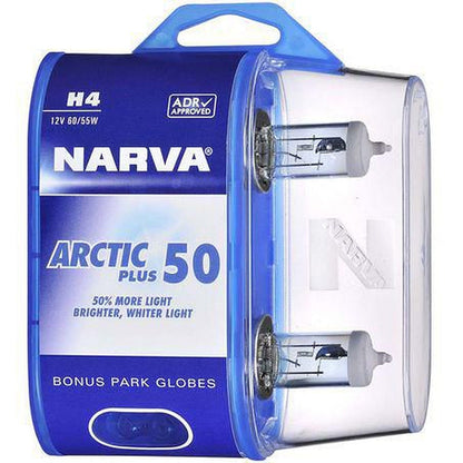 Narva H4 Headlight Bulb P43T 38 Arctic Blue 12V 60/55W 2 Pce 48677BL2