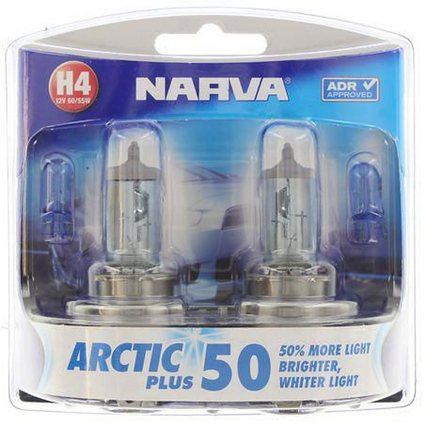 Narva H4 Headlight Bulb P43T 38 Arctic Blue 12V 60/55W 2 Pce 48677BL2