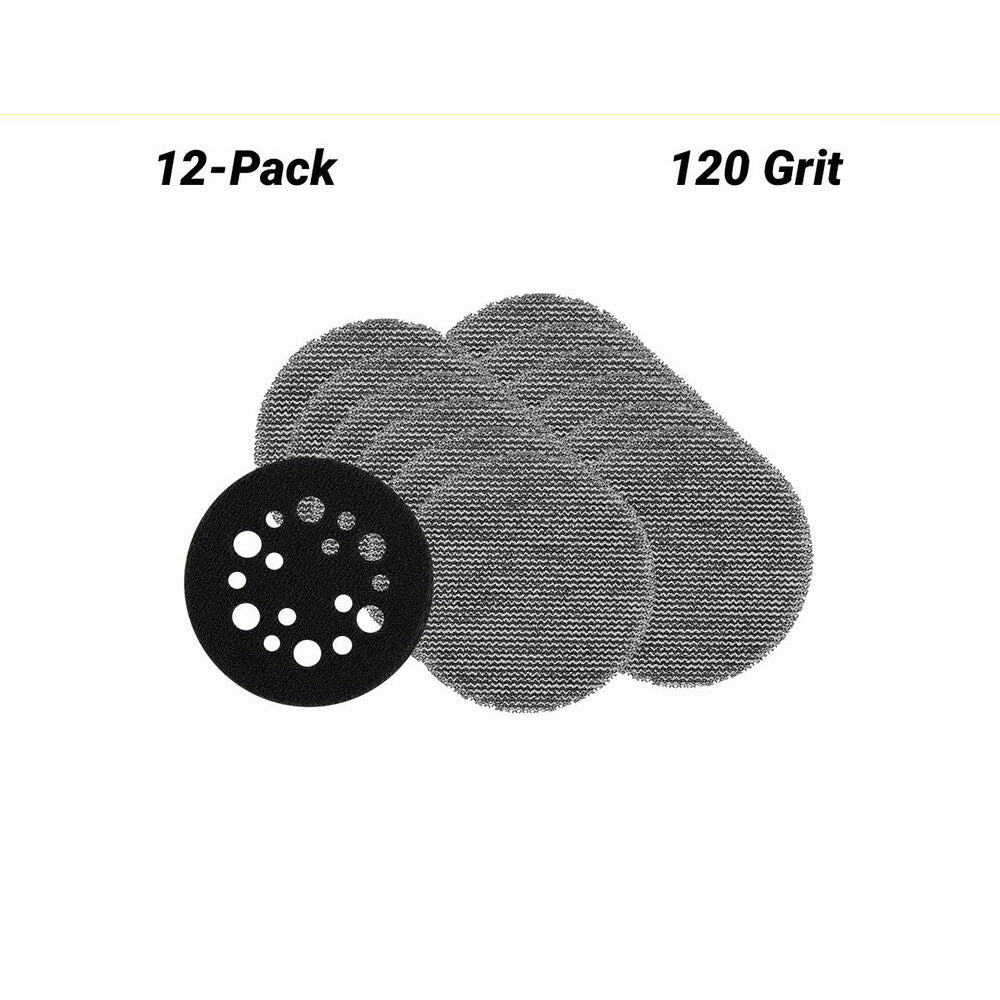 Milwaukee 48806120 12-Pack 75mm (3") 120 Grit POWERGRID H&L Mesh Sanding Discs & Pad Saver