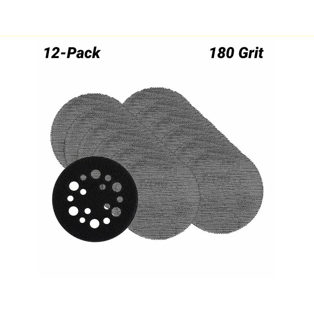 Milwaukee 48806180 12-Pack 75mm (3") 180 Grit POWERGRID H&L Mesh Sanding Discs & Pad Saver