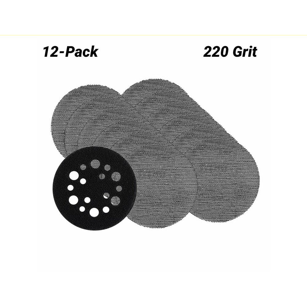 Milwaukee 48806220 12-Pack 75mm (3") 220 Grit POWERGRID H&L Mesh Sanding Discs & Pad Saver