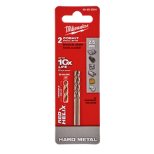 Milwaukee Red Helix Cobalt Drill Bit 2.5mm 2Pk