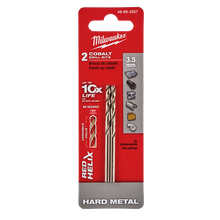 Milwaukee Red Helix Cobalt Drill Bit 3.5mm 2 Pack 48892507