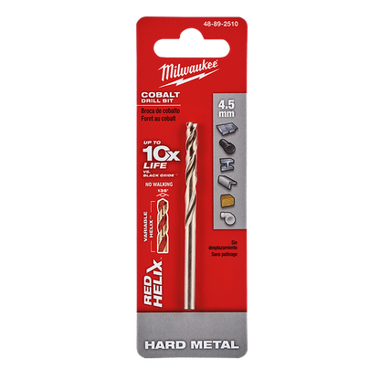 Milwaukee Red Helix Cobalt Drill Bit 4.5mm 48892510
