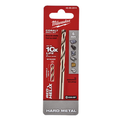 Milwaukee Red Helix Cobalt Drill Bit 6mm 48892514