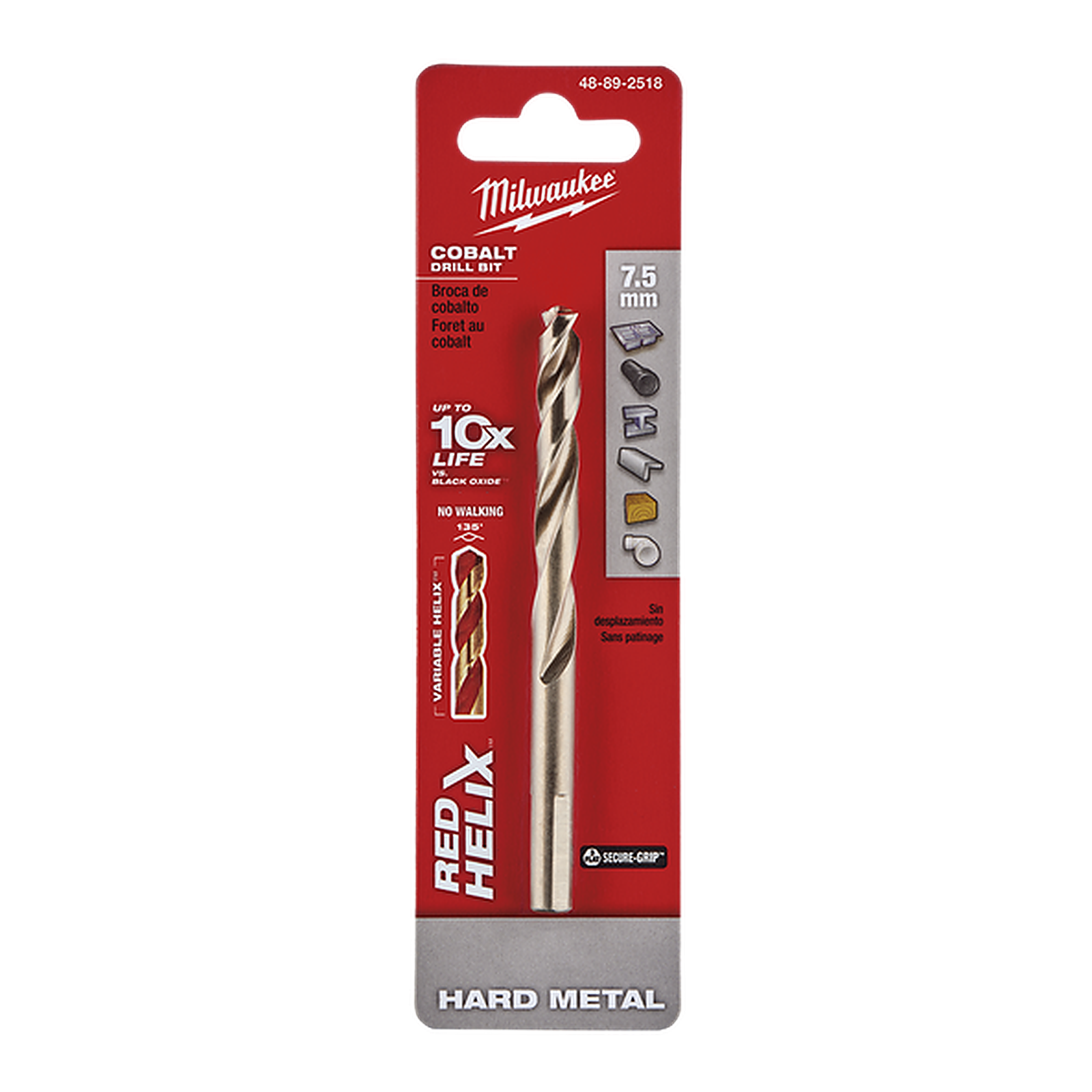 Milwaukee Red Helix Cobalt Drill Bit 7.5mm 48892518