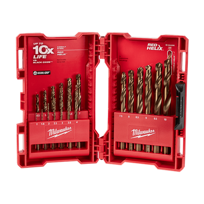 Milwaukee Red Helix Cobalt Drill Bit Set 19Pc
