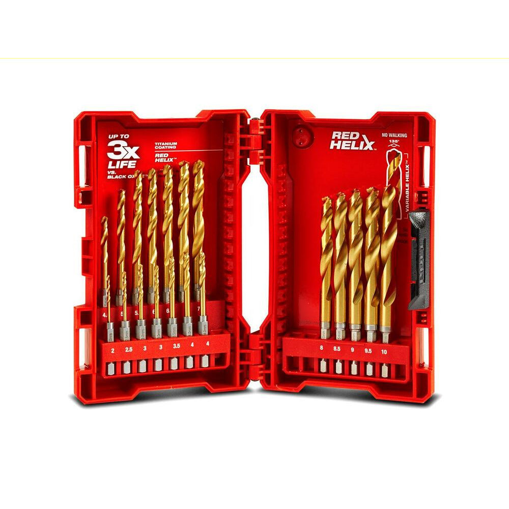 Milwaukee 48894860 19pce SHOCKWAVE RED HELIX Titanium Drill Bit Set