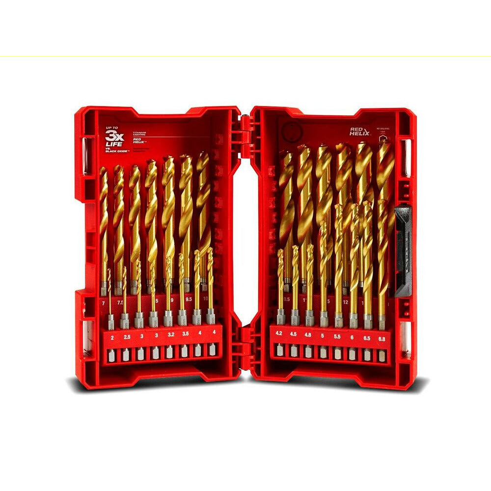 Milwaukee 48894862 29pce Red Hex Titanium Drill Bit Set
