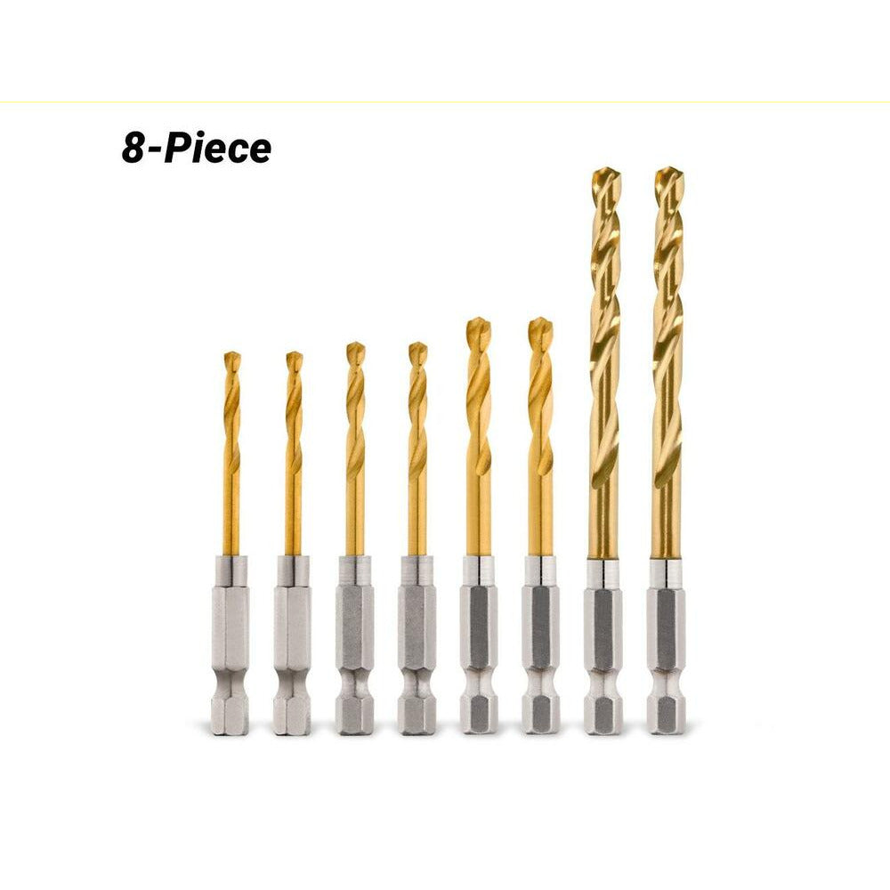 Milwaukee 48894868 8pce SHOCKWAVE Red Helix Titanium Drill Bit Rivet Size Set