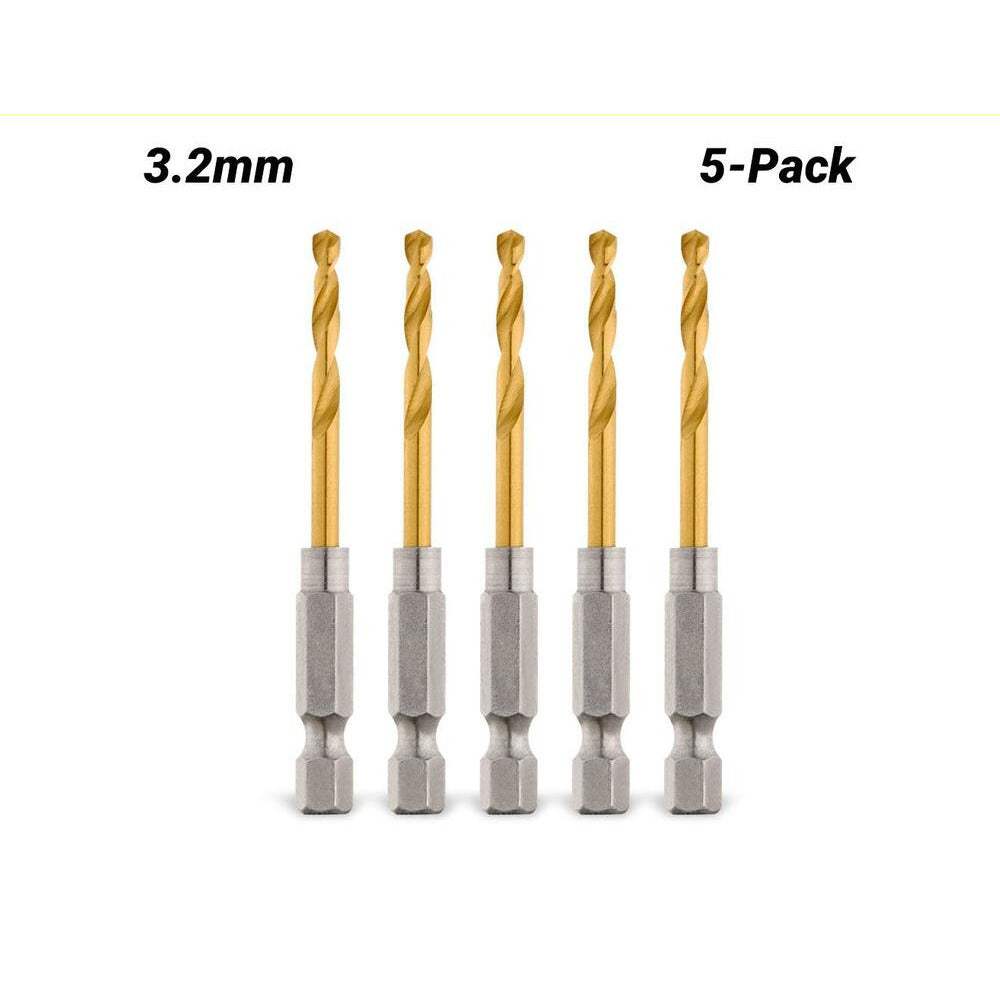 Milwaukee 48894906 5-Pack 3.2mm SHOCKWAVE Red Helix Titanium Drill Bit