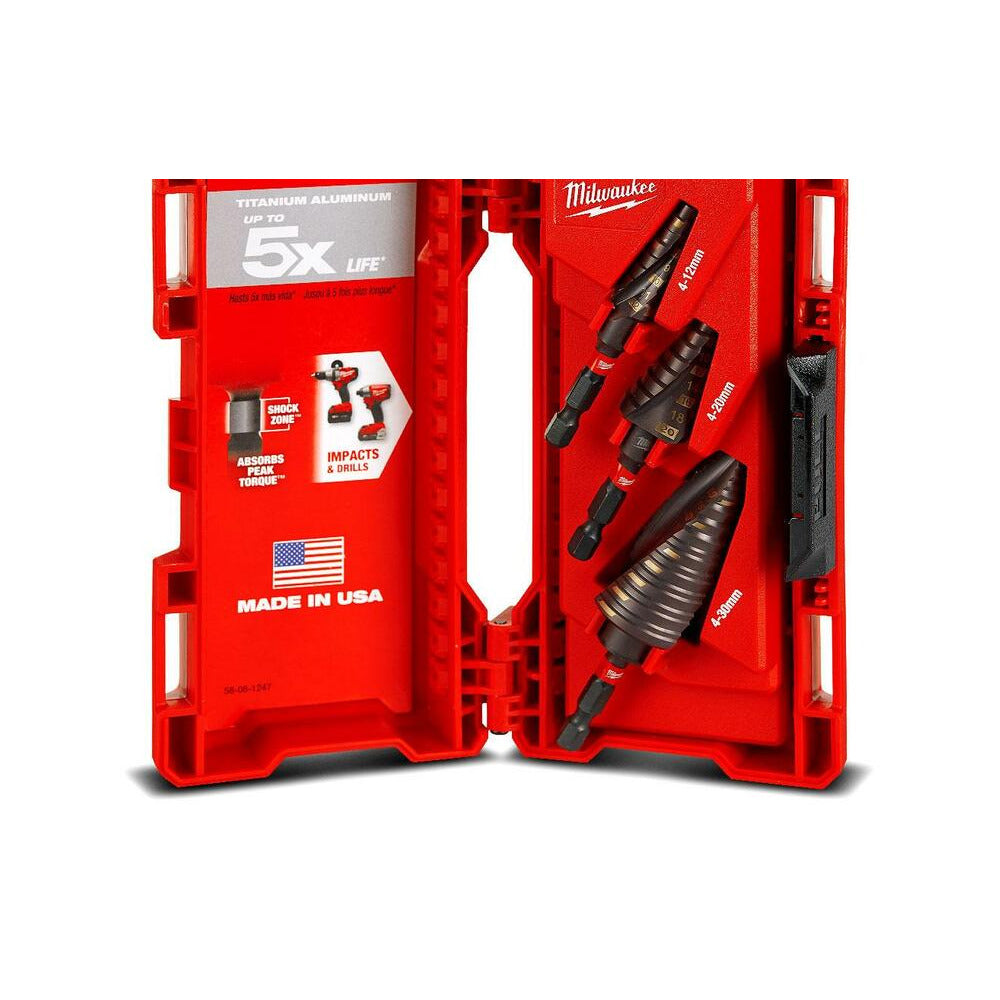 Milwaukee 48899266 3pce Shockwave Metric Step Drill Bit Set