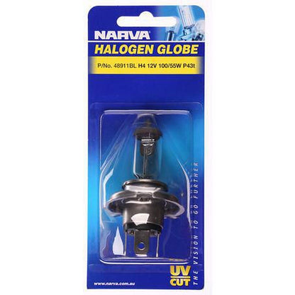 Narva H4 Headlight Bulb P43T 38 12V 100/55W 48911BL