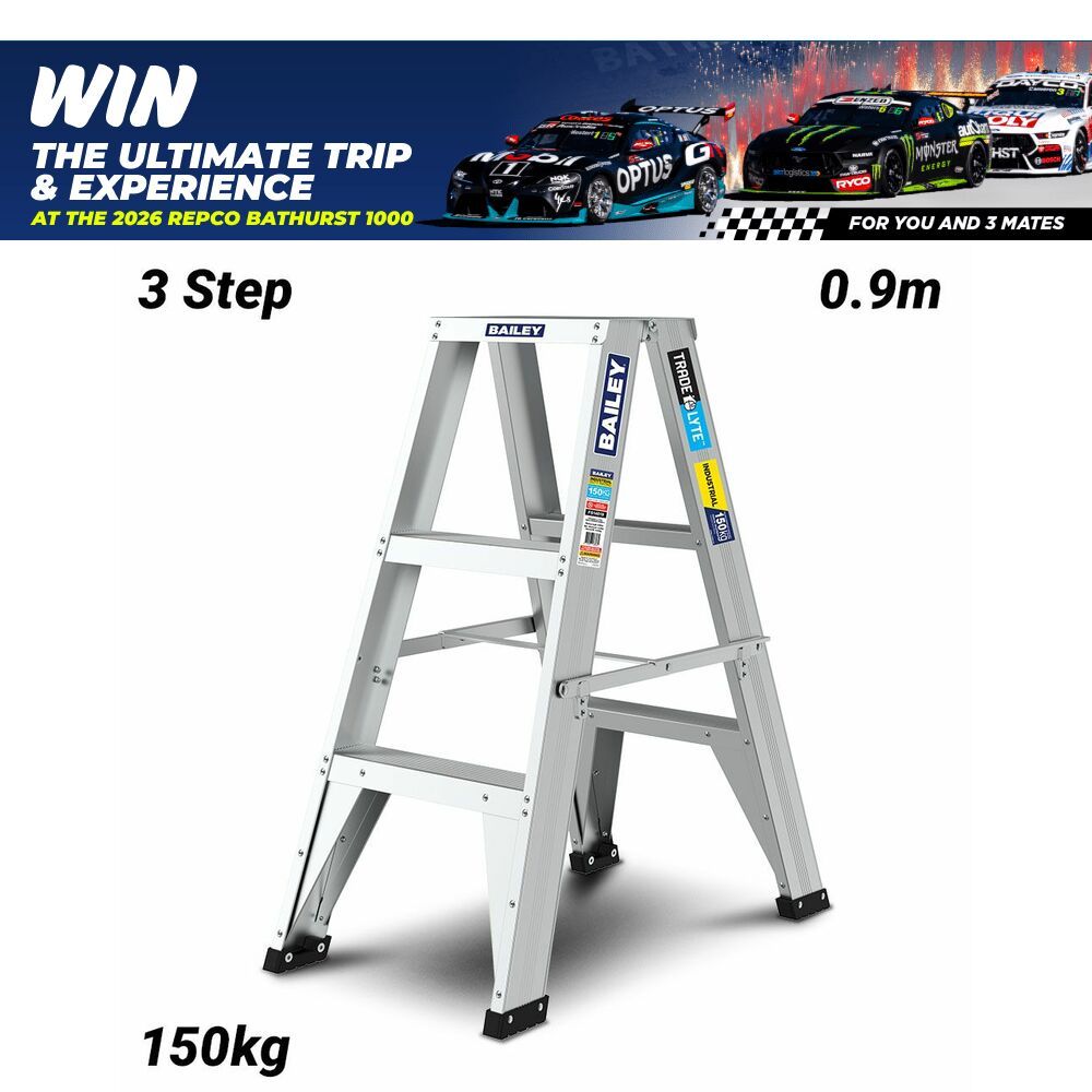 Bailey FS14019 150kg 0.9m 3 Step Trade LYTE Aluminium Double Sided Ladder