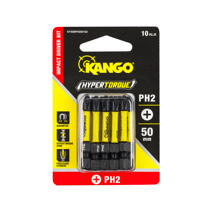Kango Hypertorque 50mm PH2 Impact Driver Bit - 10 Pack