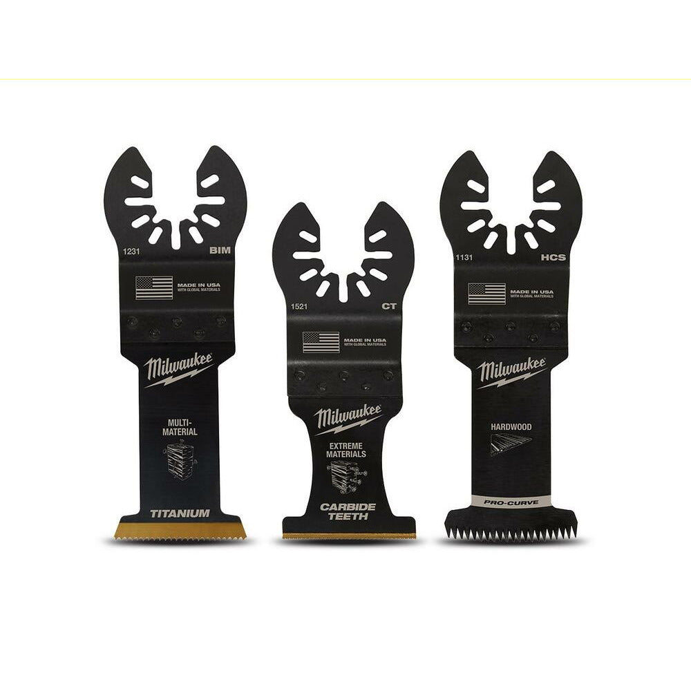 Milwaukee 49109001 3pce Open-Lok All Purpose Multi Tool Blade Variety Pack Blades