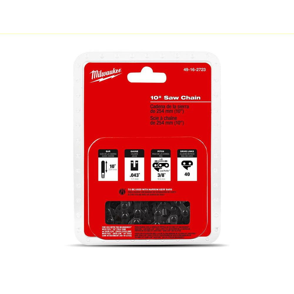 Milwaukee 49162723 254mm (10") Pole Saw Chain to suit M18FOPH-CSA