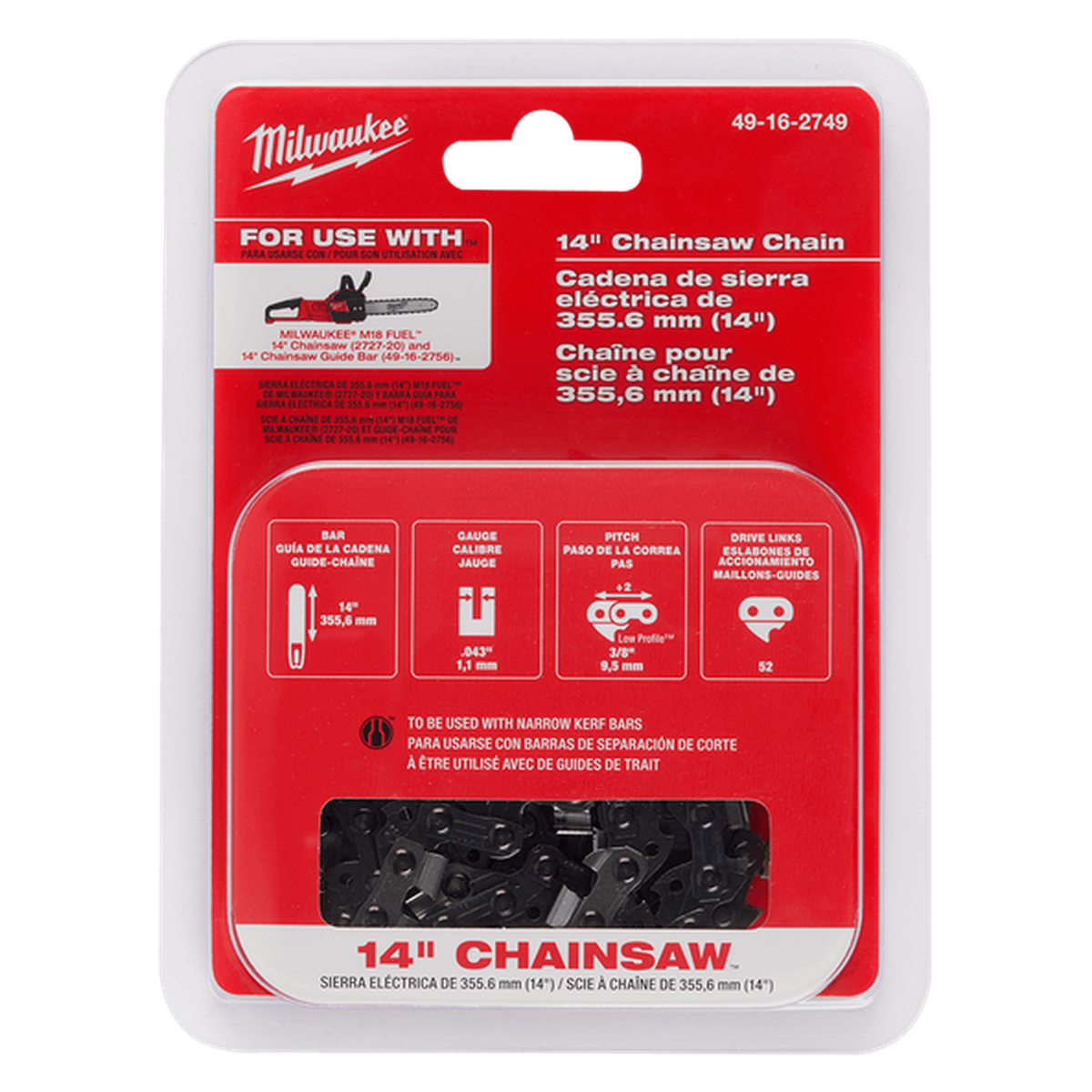 Milwaukee 14in (356mm) Chainsaw Chain