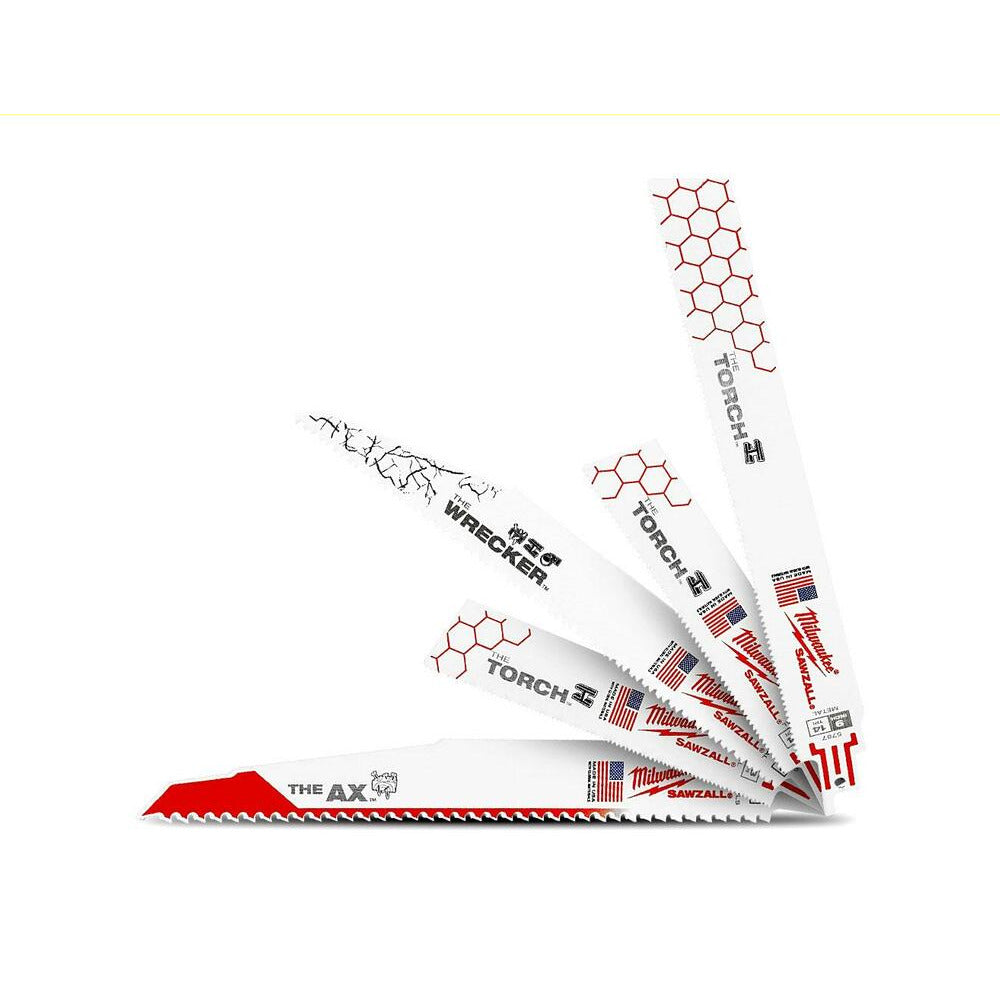 Milwaukee 49222205 5pce SAWZALL® Recipro Saw Blade Demolition Kit