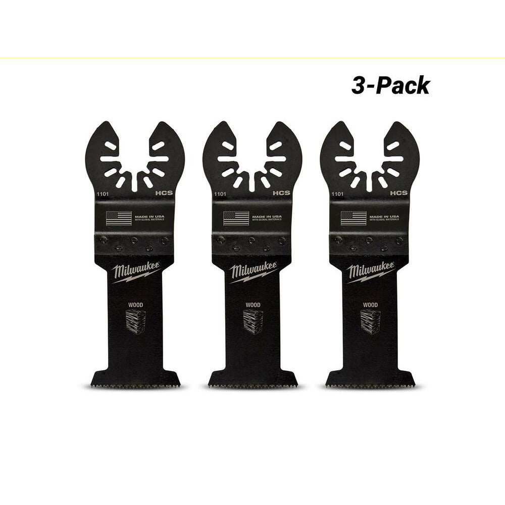 Milwaukee 49251103 3-Pack 35mm (1 3/8") OPEN-LOK High Carbon Steel Wood Blade