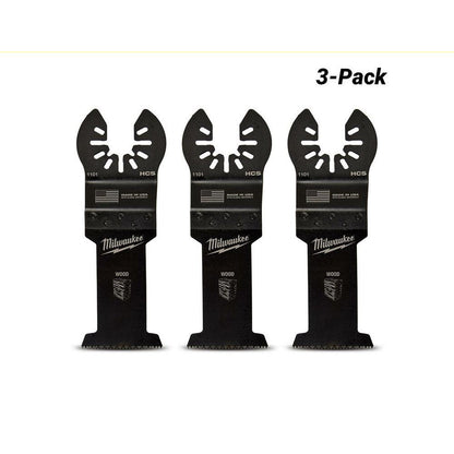 Milwaukee 49251103 3-Pack 35mm (1 3/8") OPEN-LOK High Carbon Steel Wood Blade