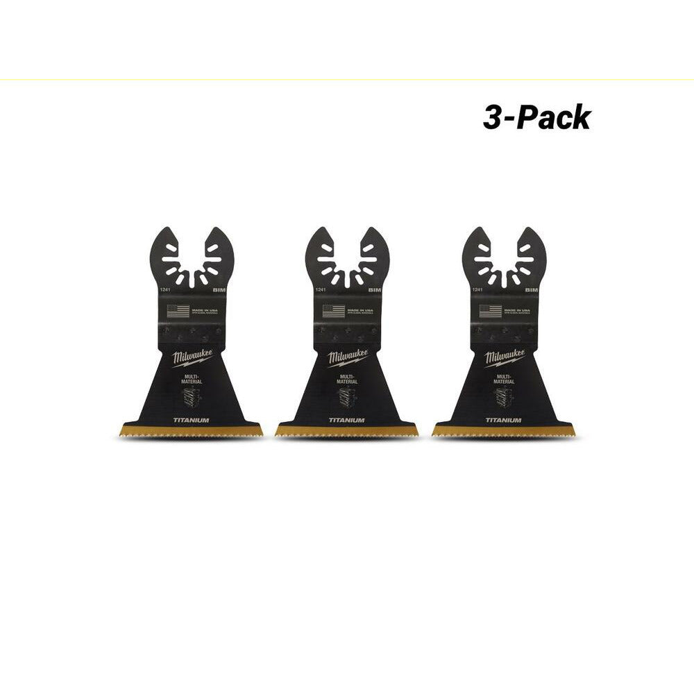 Milwaukee 49251243 3-Pack 63.5mm (2 1/2") OPEN-LOK Titanium Enhanced Bi-Metal Multi-Material Blade