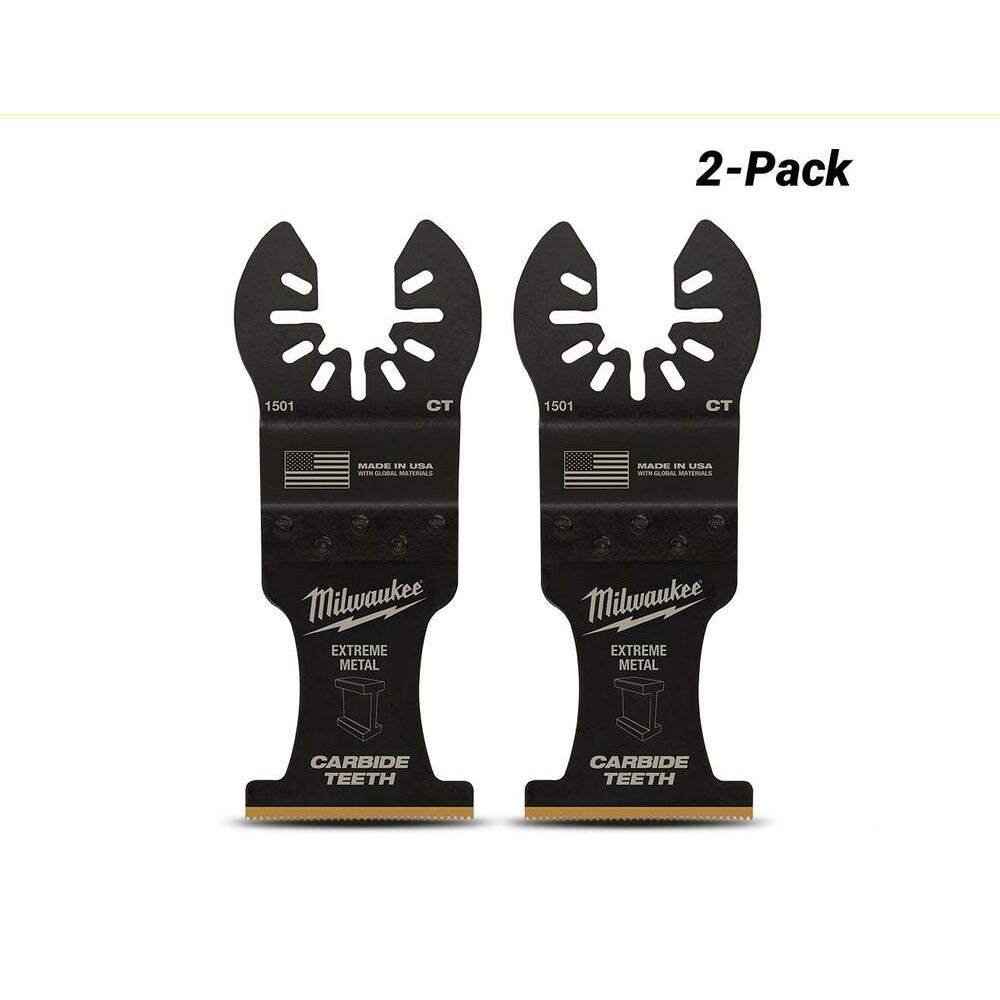 Milwaukee 49251502 2-Pack 35mm (1 3/8") OPEN-LOK Extreme Metal Titanium Enhanced Carbide Teeth Blade