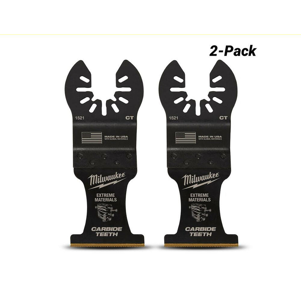Milwaukee 49251522 2-Pack 35mm (1 3/8") OPEN-LOK Extreme Material Titanium Enhanced Carbide Teeth Blade