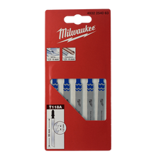 Milwaukee Jigsaw Blades T118A Metal Traditional Cut 5 Pack 4932254063