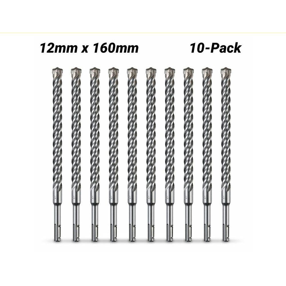 Milwaukee 4932352049 10-Pack 12mm x 160mm SDS Plus MX4 4-Cut Drill Bit