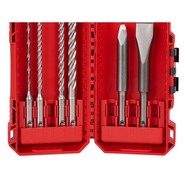 MILWAUKEE 6–10mm 4-Cut 2x Chisels SDS+ Drill Bit & Chisel Set - 6 Piece 49323564