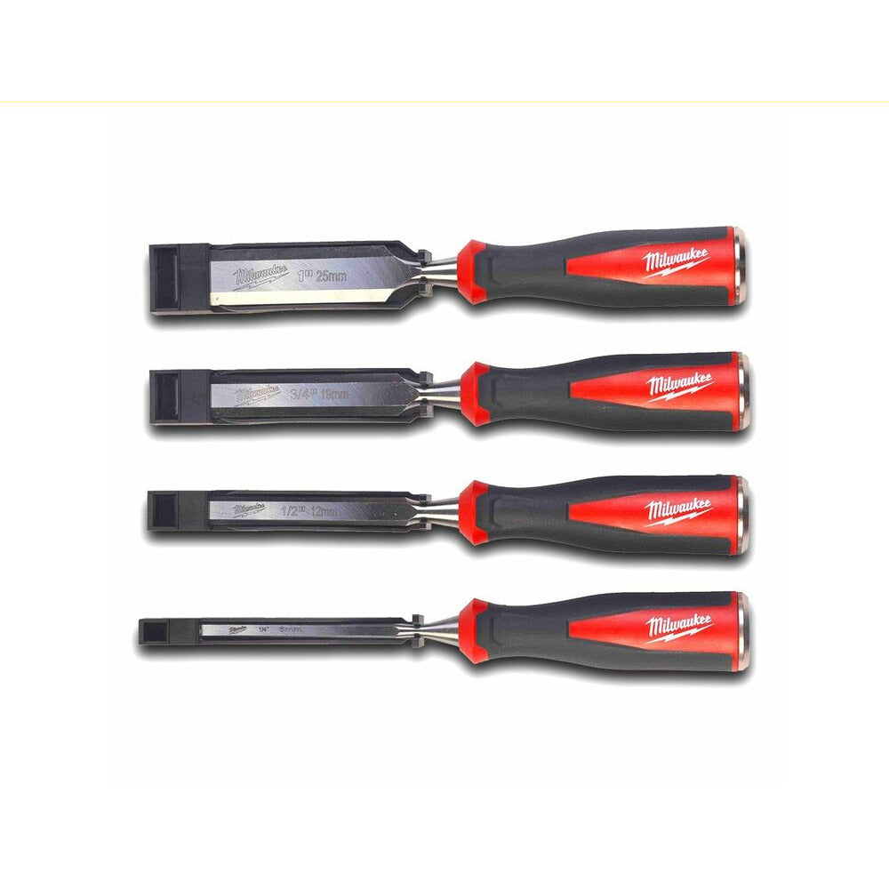 Milwaukee 4932479897 4pc Beveled Edge Chisel Set