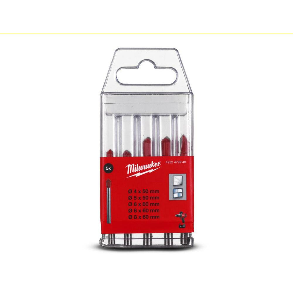 Milwaukee 4932479948  5pce Glass & Tile Bit Set