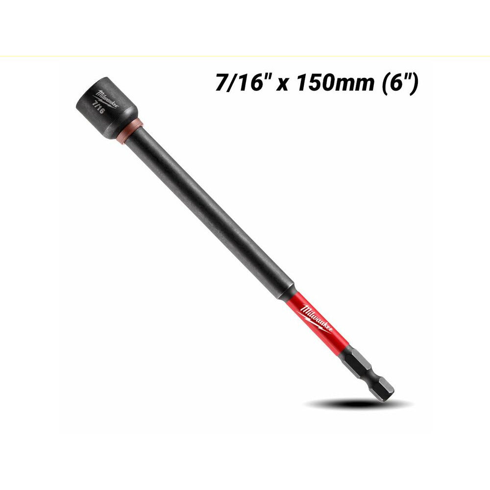 Milwaukee 49664586 7/16" x 150mm (6") Shockwave Power Bit Magnetic Nut Driver