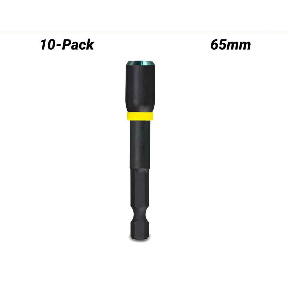Milwaukee 49664732A 10-Pack SHOCKWAVE™ 1/4" x 65mm (2-1/2") Power Bit Magnetic Nutdriver
