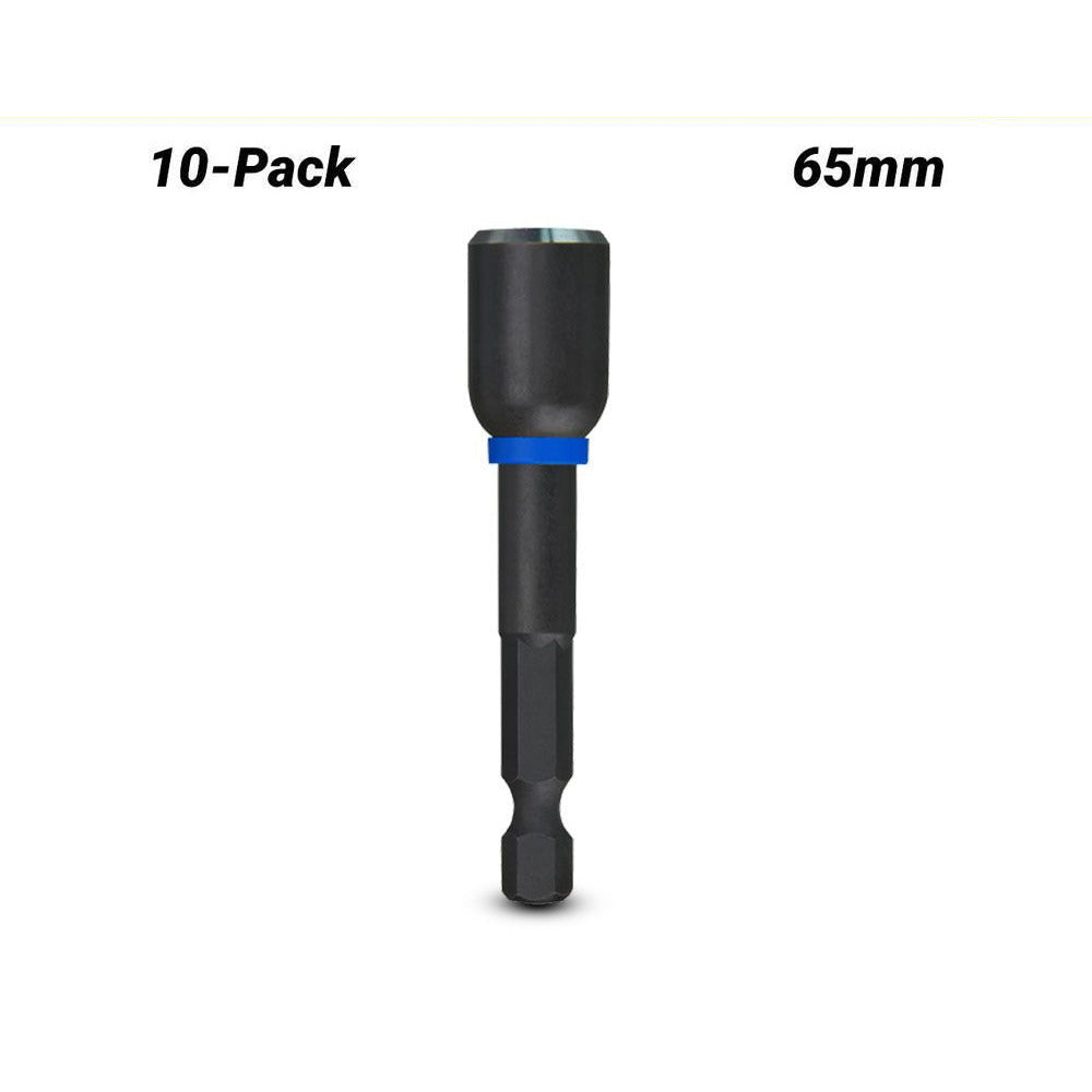 Milwaukee 49664735A 10-Pack SHOCKWAVE™ 3/8" x 65mm (2-1/2") Power Bit Magnetic Nutdriver