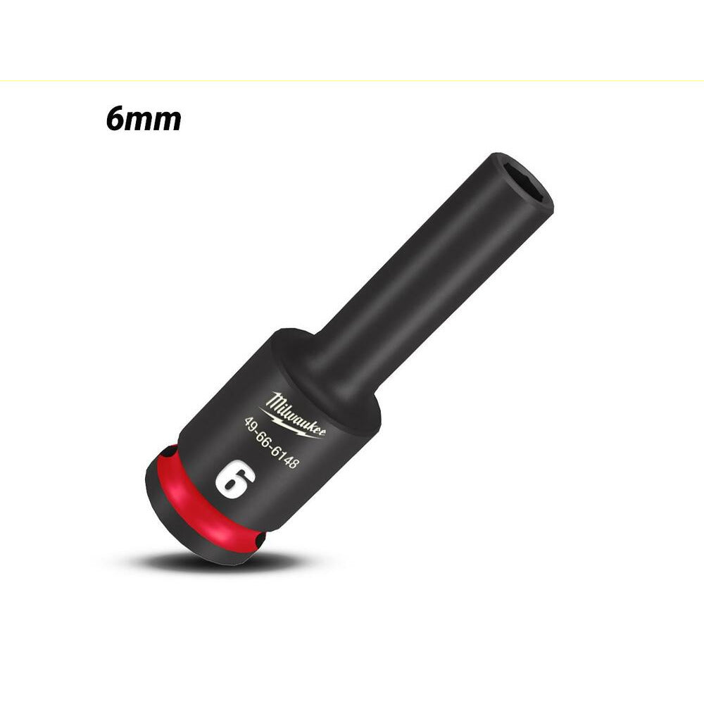 Milwaukee 49666148 6mm 3/8" Drive Shockwave Metric Deep 6 Point Impact Socket