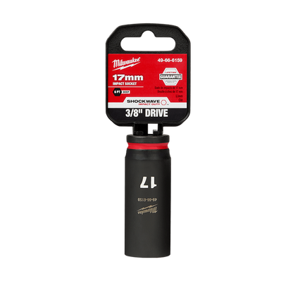 Milwaukee SHOCKWAVE 3/8in Drive 17mm Deep 6 Point Impact Socket 49666159